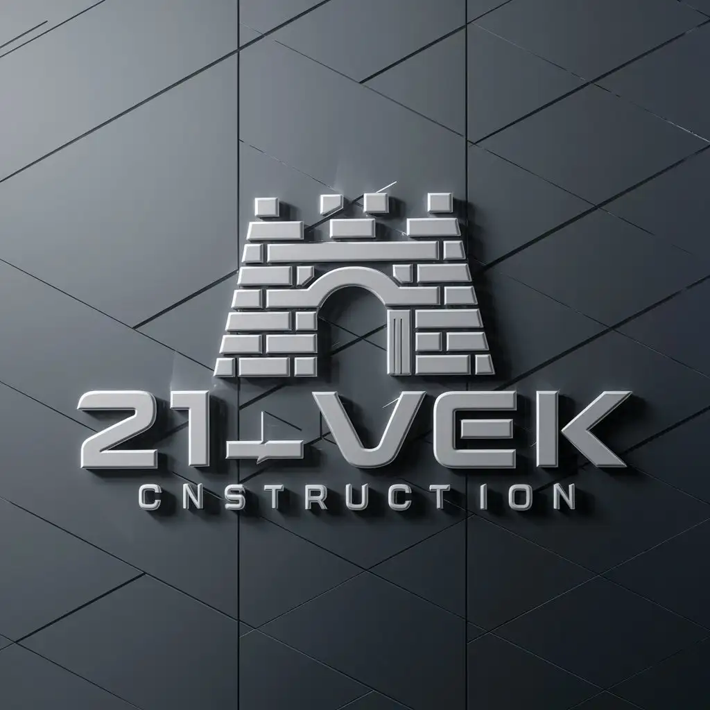 a logo design,with the text "21_vek", main symbol:brick tile level tower fortress horv,Moderate,be used in Construction industry,clear background