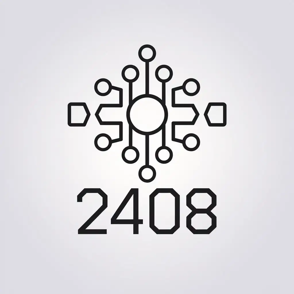 a vector logo design,with the text "2408", main symbol:circuit,Minimalistic,be used in Education industry,clear background