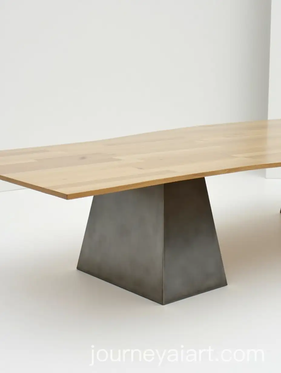Modern-Pyramid-Base-Dining-Table-with-Wooden-Top