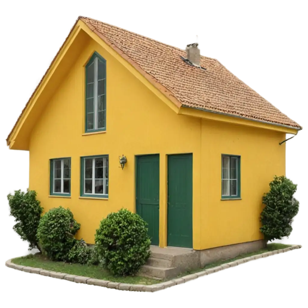 A-Yellow-House-PNG-Vibrant-Illustration-of-a-Sunny-Home