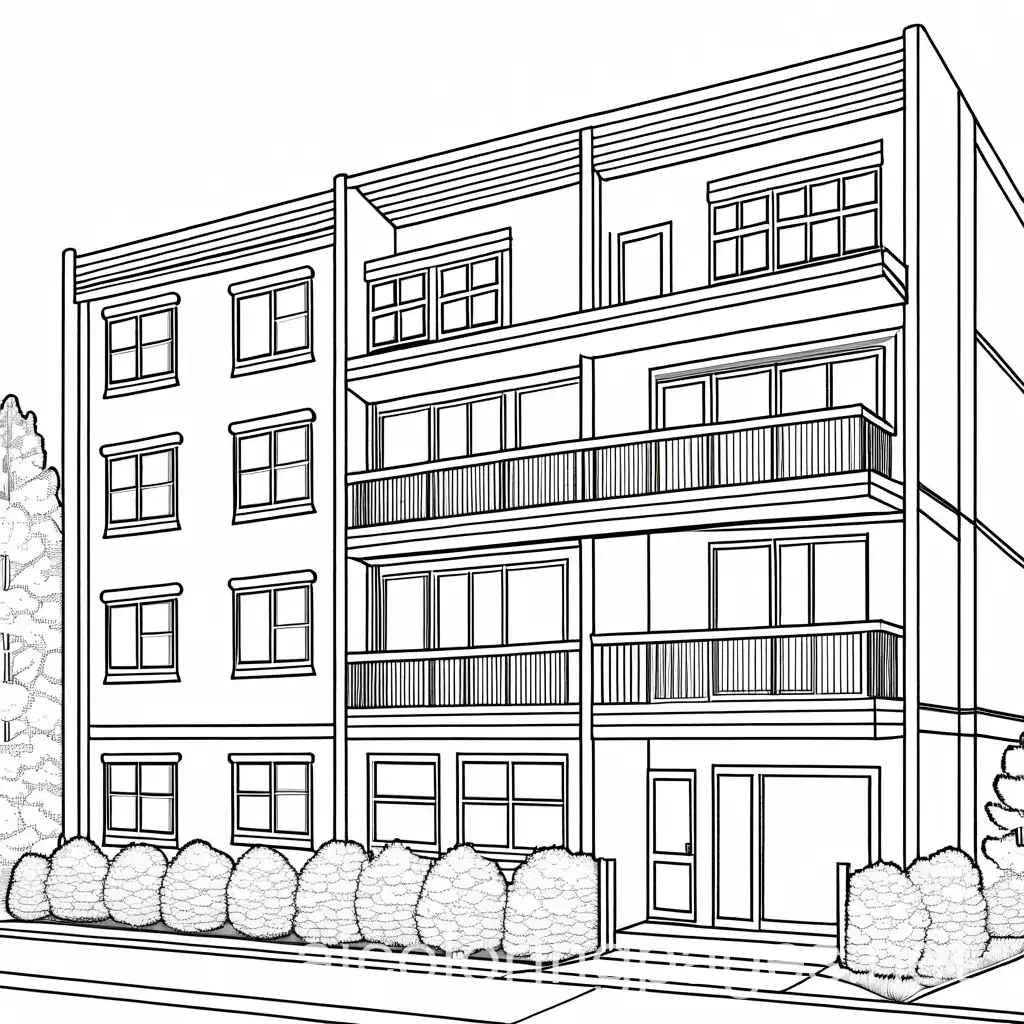 Coloring-Page-Simple-Black-and-White-Apartment-Scene