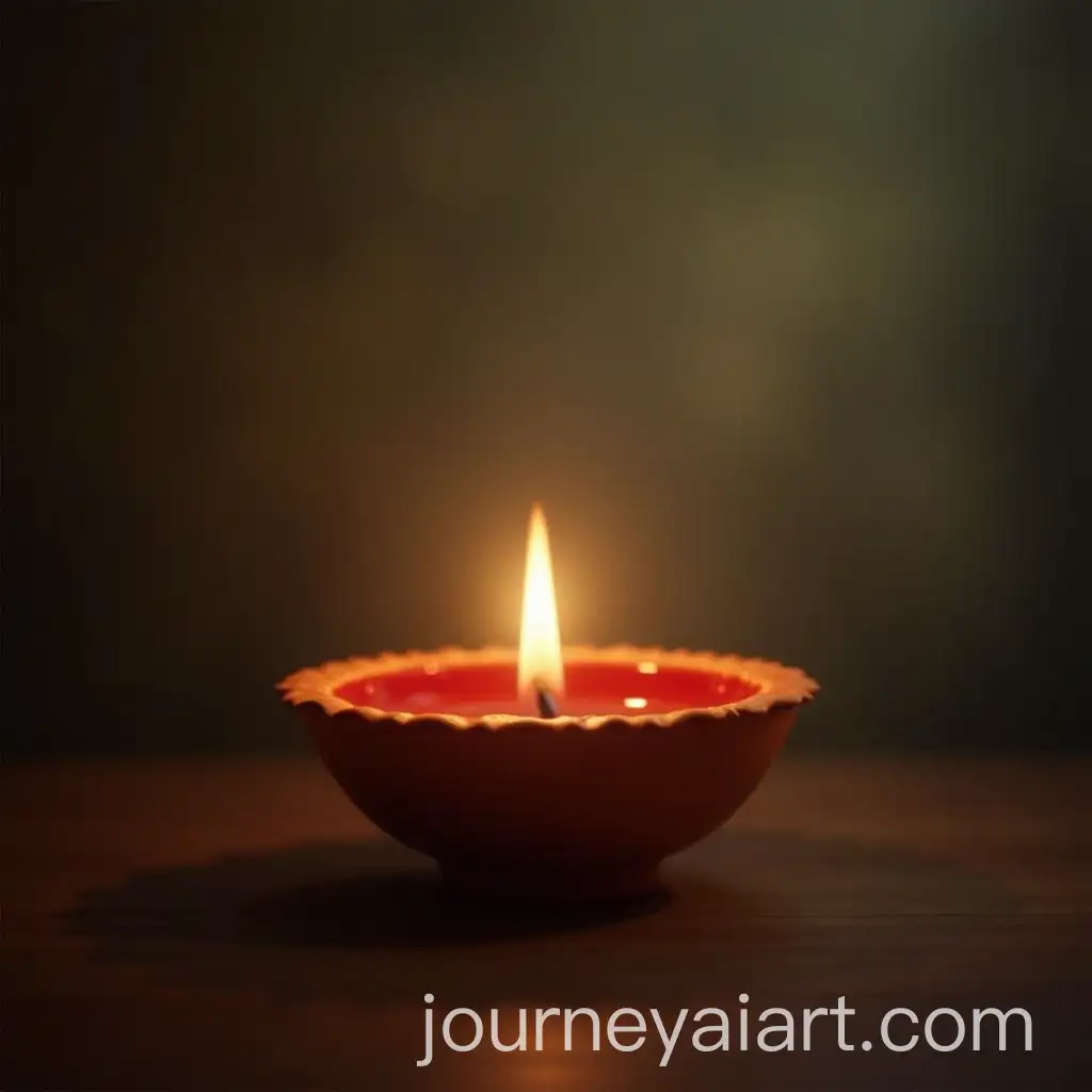 Glowing-Diya-Illuminating-a-Peaceful-Diwali-Scene