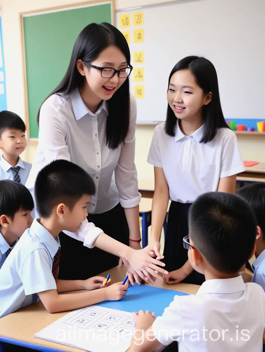 Teacher are introduce students to group activity