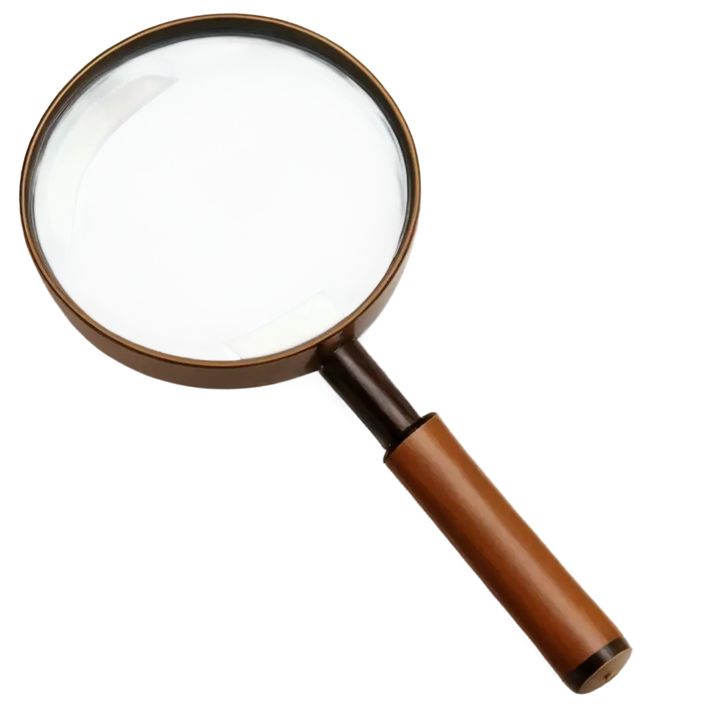 Enhance-Your-Vision-with-a-Detailed-PNG-Image-of-a-Magnifying-Glass-with-a-Brown-Handle