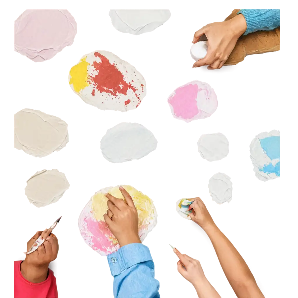 Kids painting paper