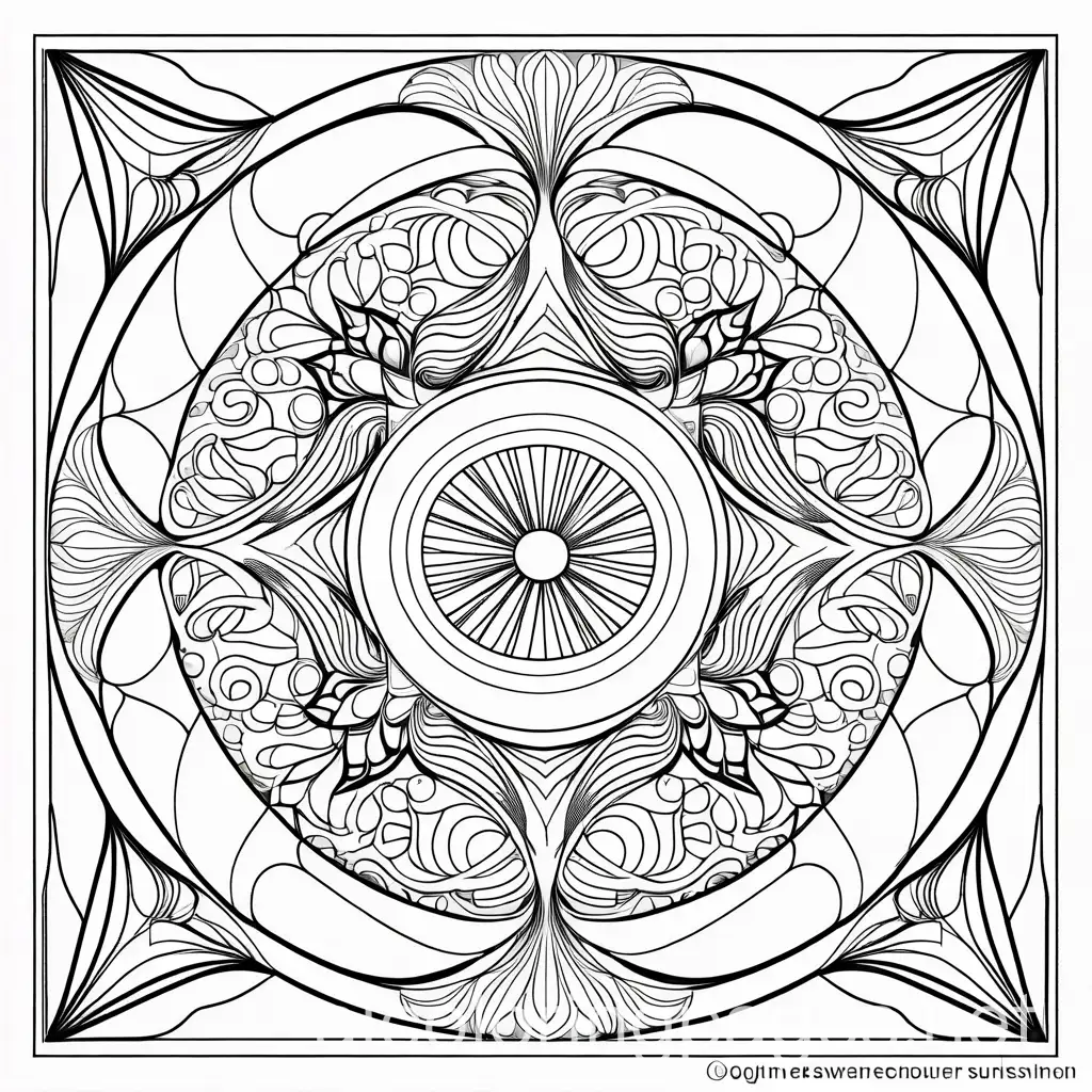 Kaleidoscope-Heart-Coloring-Page-in-Black-and-White-for-Kids