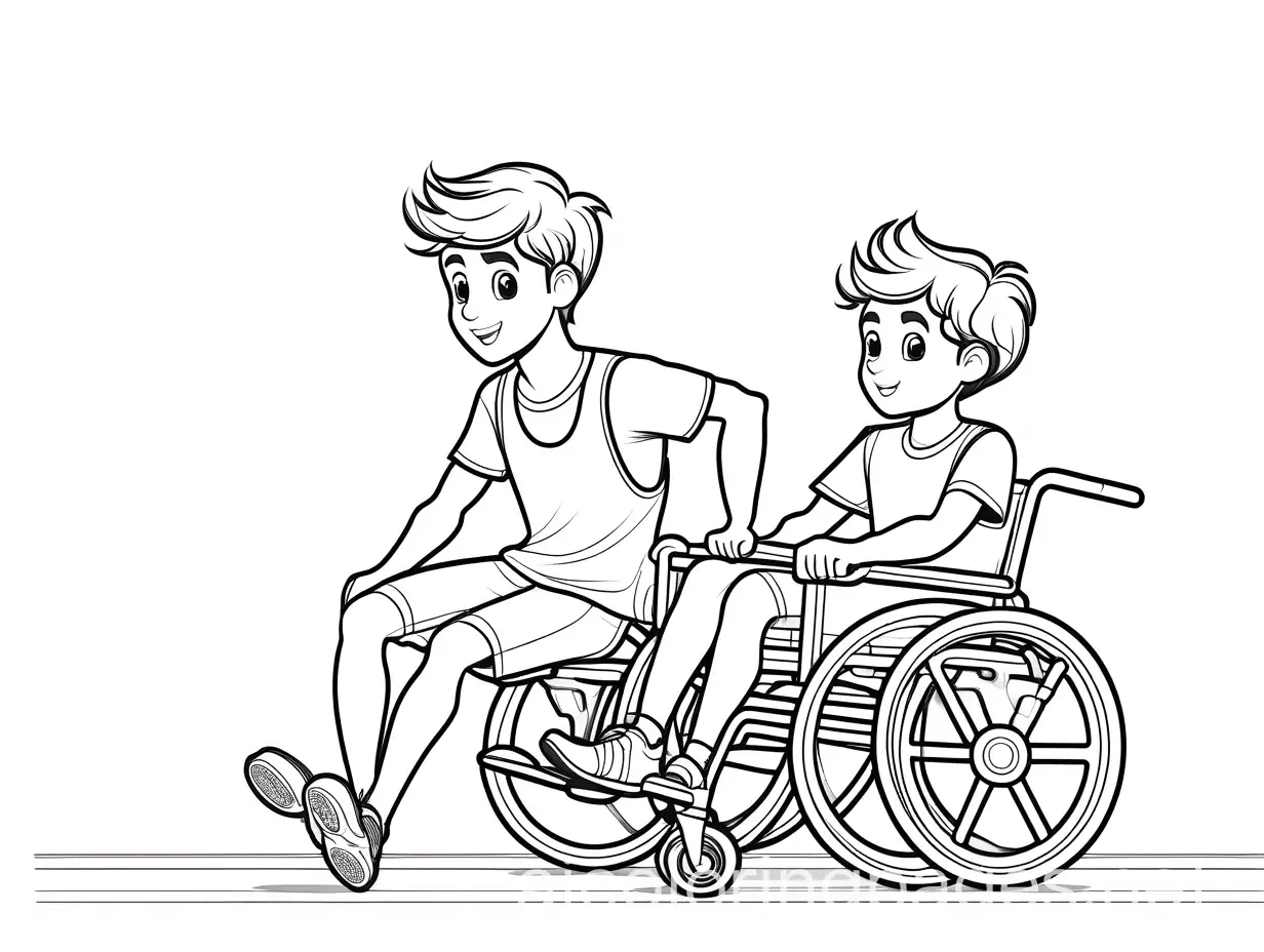 Cute-Boy-in-Athletic-Wheelchair-Running-Marathon-in-Greece