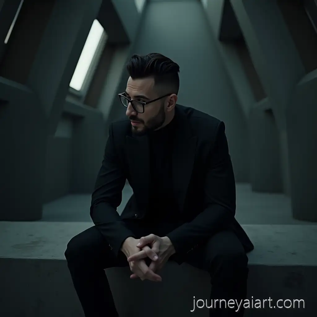 Stylish-Young-Man-in-Minimalist-Futuristic-Space-with-Dramatic-Lighting