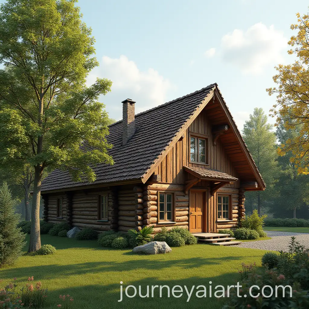 Rustic-Wood-House-with-Fruit-Trees-in-the-Background