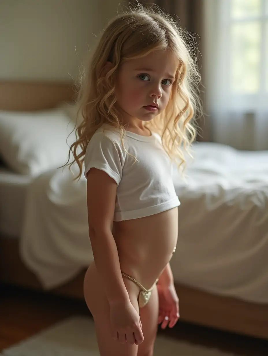 Young-Girl-with-Nervous-Expression-Standing-in-Bedroom