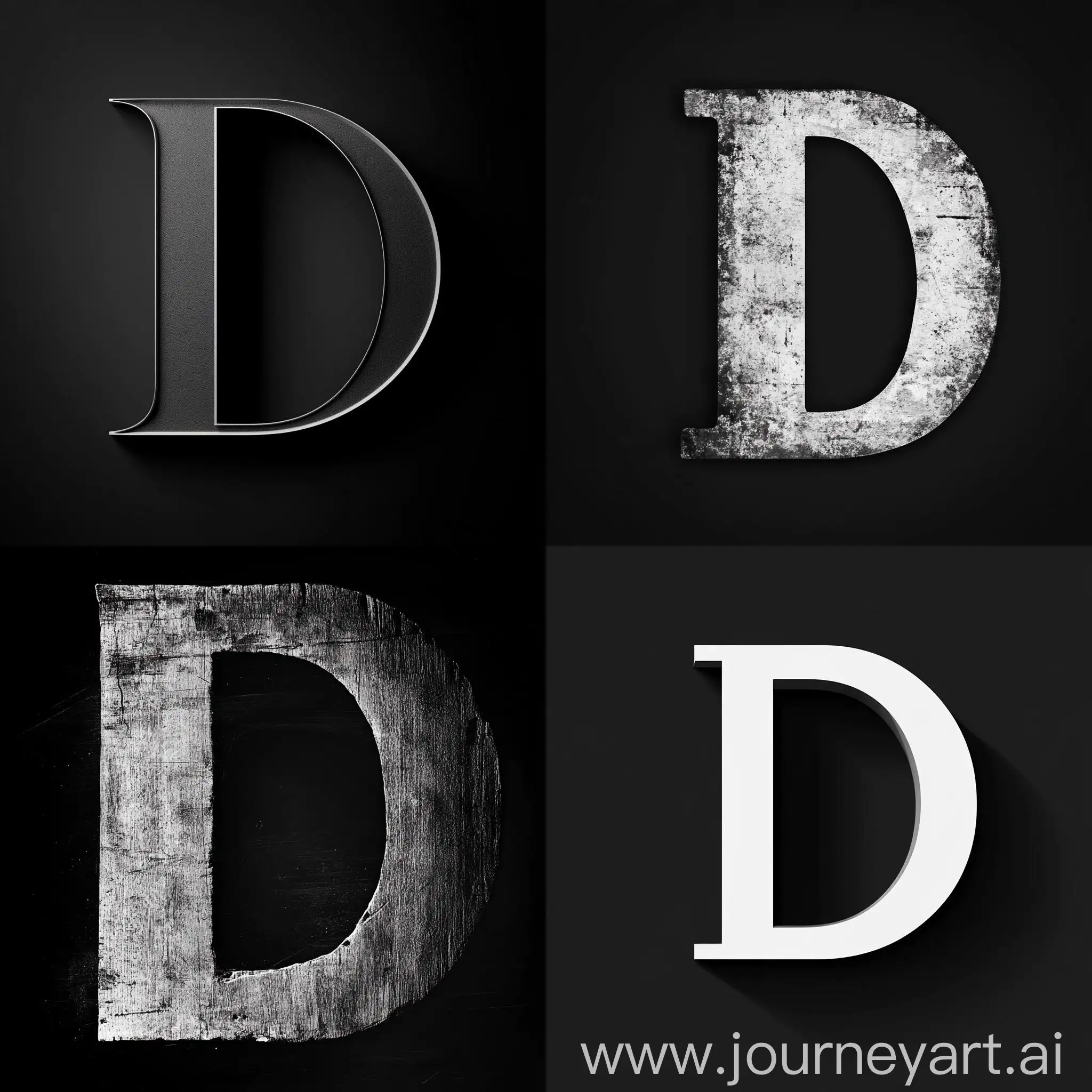 Minimalist-Style-Letter-D-on-Black-Background-with-White-Color