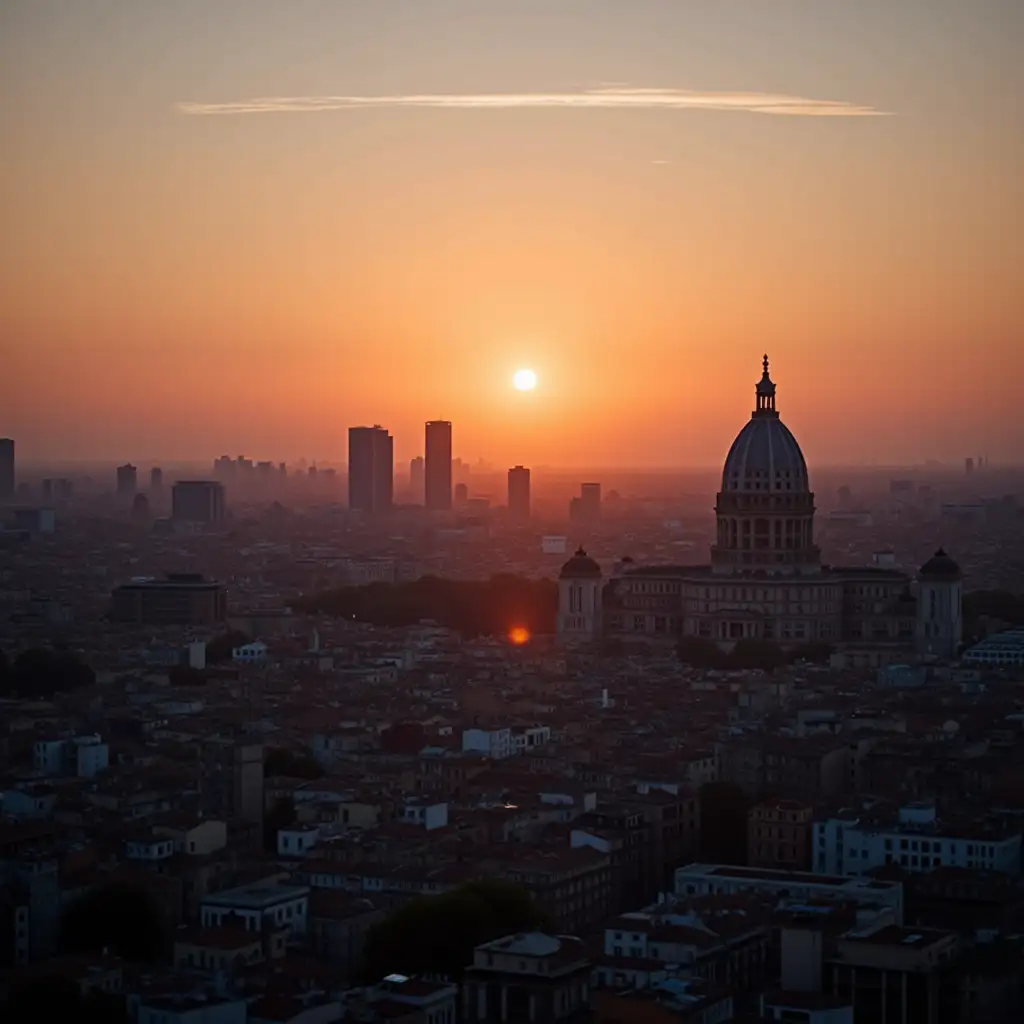 Scenic-Sunset-Over-the-Inner-City-of-Milan