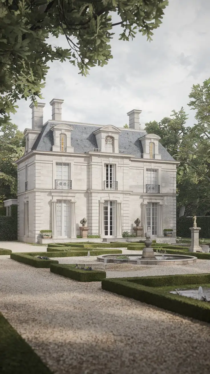 Grand-Stone-Manor-House-in-the-Loire-Valley-with-Formal-Gardens-and-Fountains