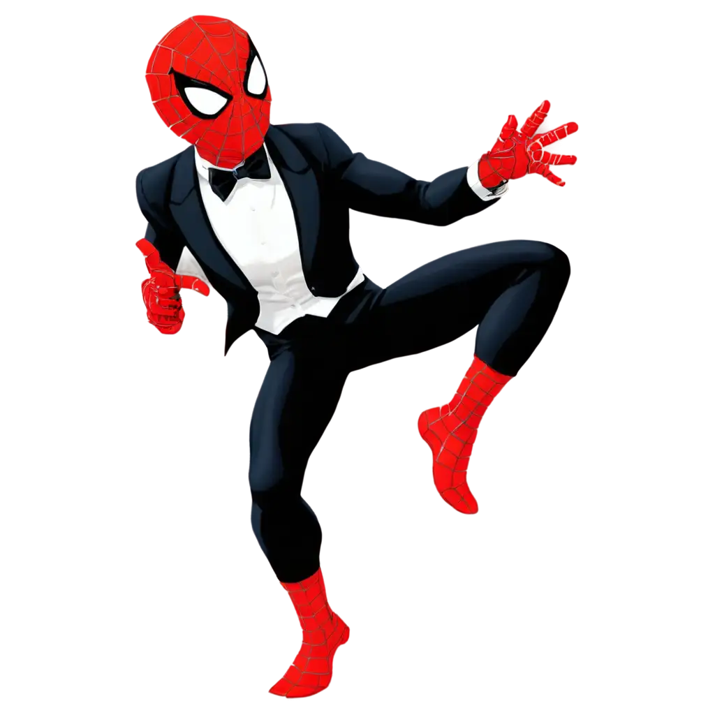 Spiderman wearing a tuxedo