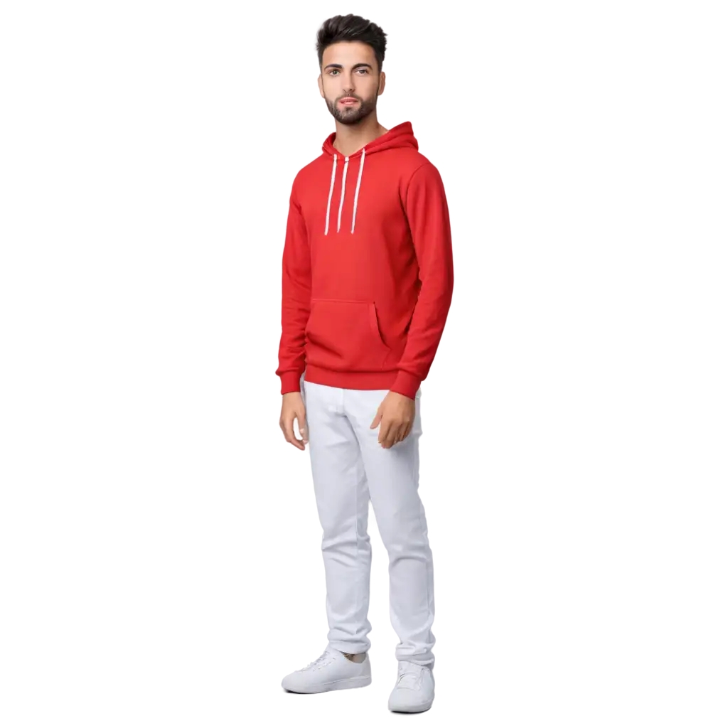 Realistic-Arab-Guy-with-Red-Hoody-and-White-Pant-PNG-Image-Capturing-Cultural-Diversity-and-Contemporary-Fashion