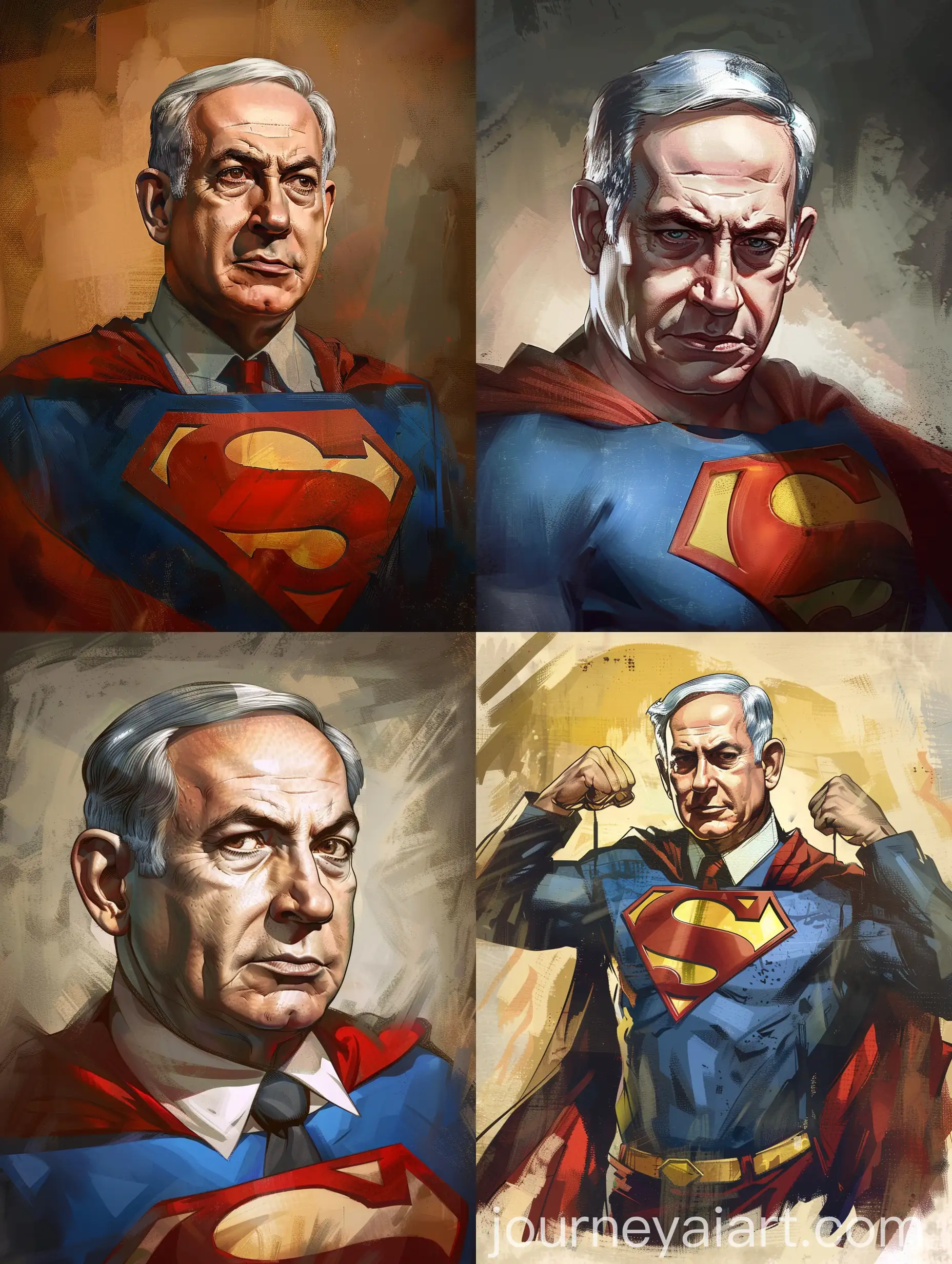 Netanyahu-as-Superman-Political-Leader-in-Heroic-Persona