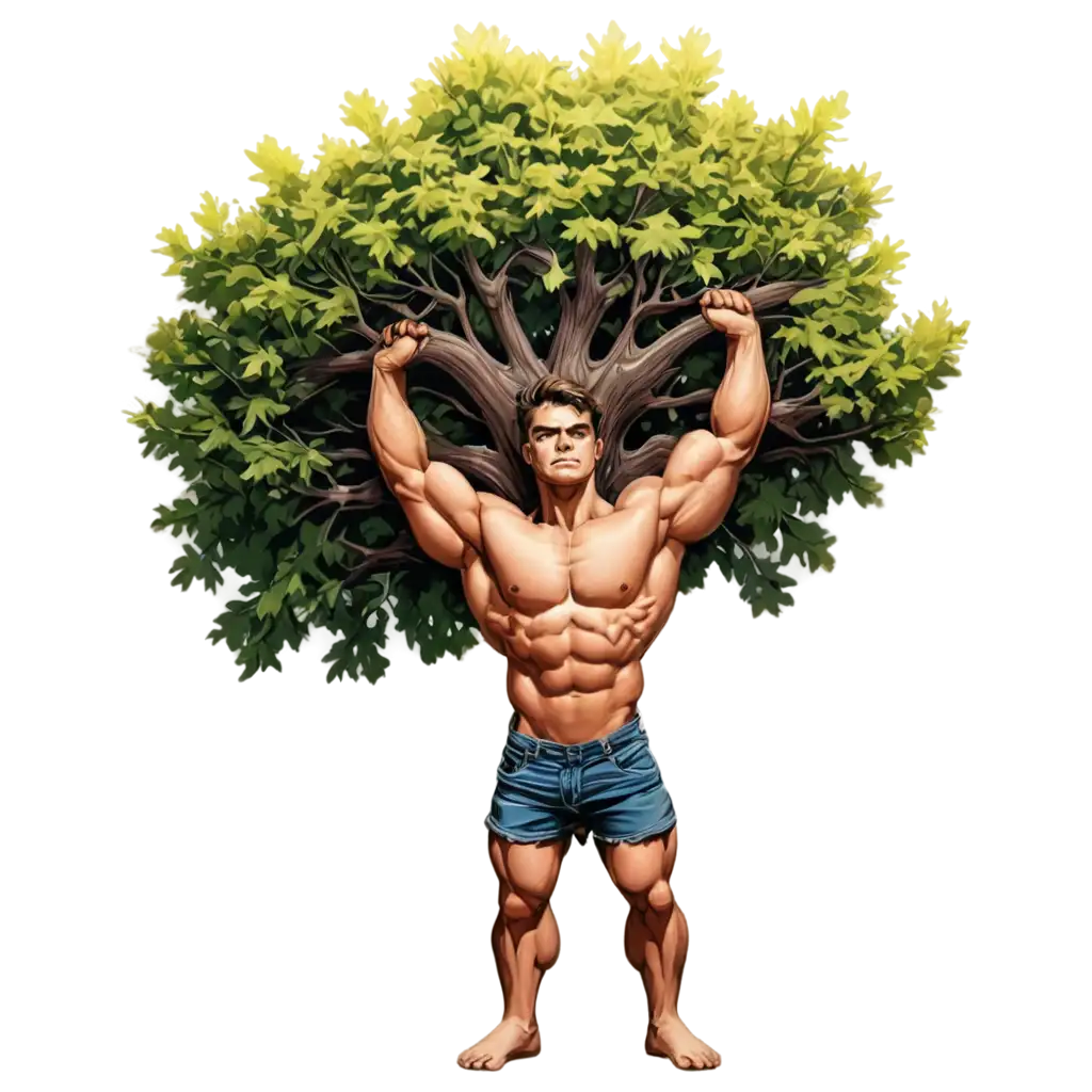 Strong-Bodybuilder-Carrying-Giant-Oak-Tree-PNG-Cartoon-Style-Image-for-Powerful-Visual-Impact