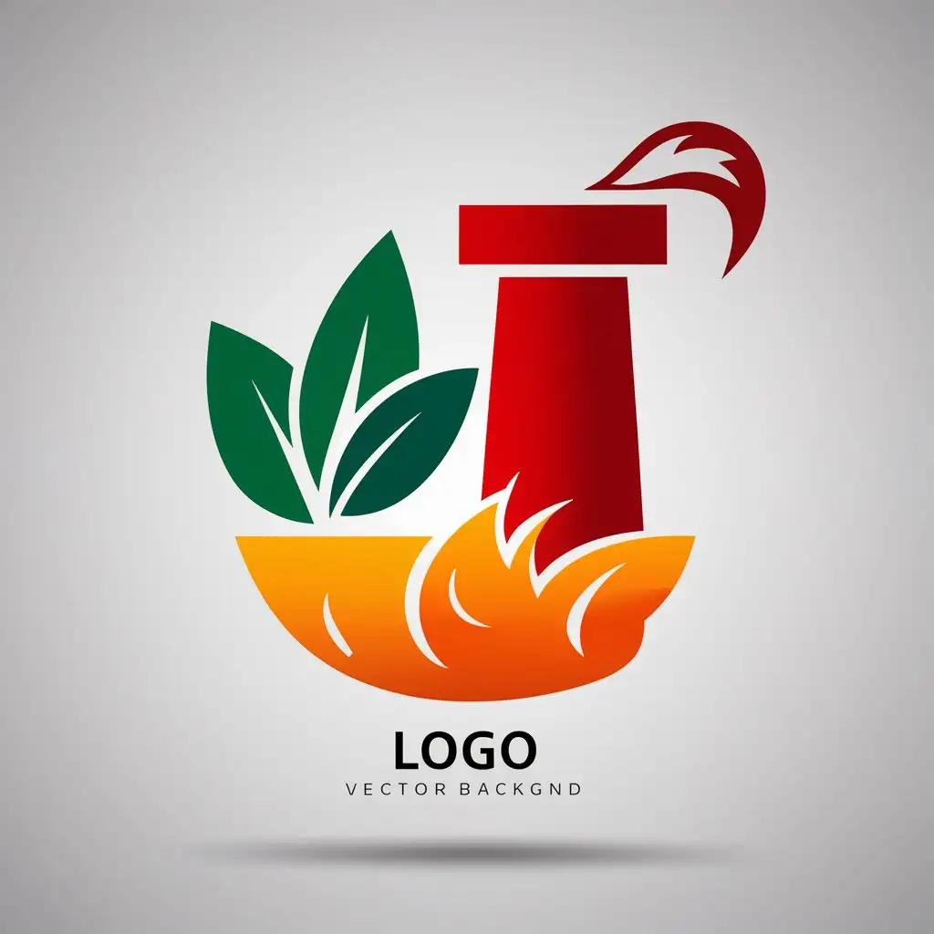 LOGO-Design-For-Vector-Logo-OrangeYellow-Flames-Green-Leaves-and-Red-Chimney-Theme