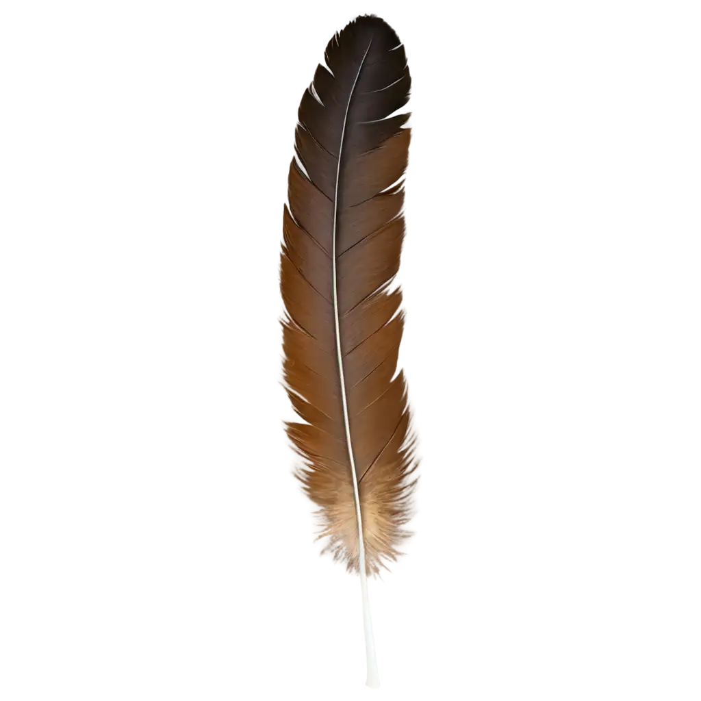Single Eagle Feather With Correct Coloring And Straight Standing