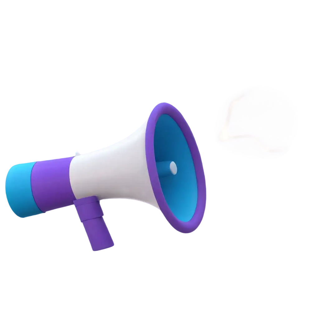 3D-Megaphone-in-Purple-and-Blue-PNG-Image-Enhance-Your-Visual-Communication