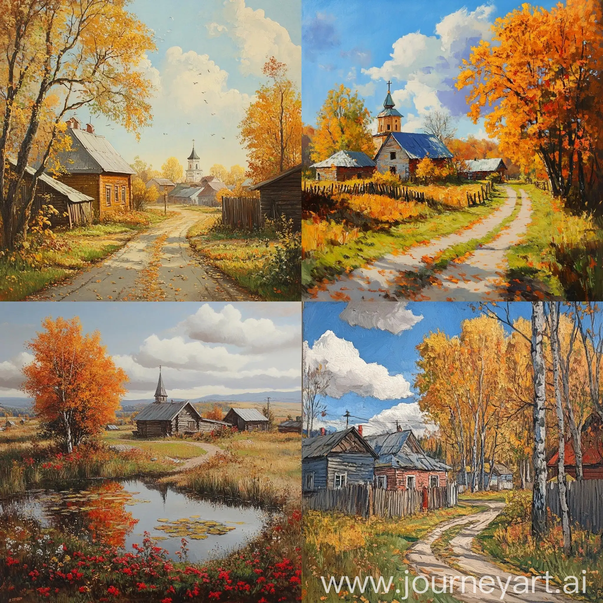 Autumn-Scene-in-a-Russian-Village