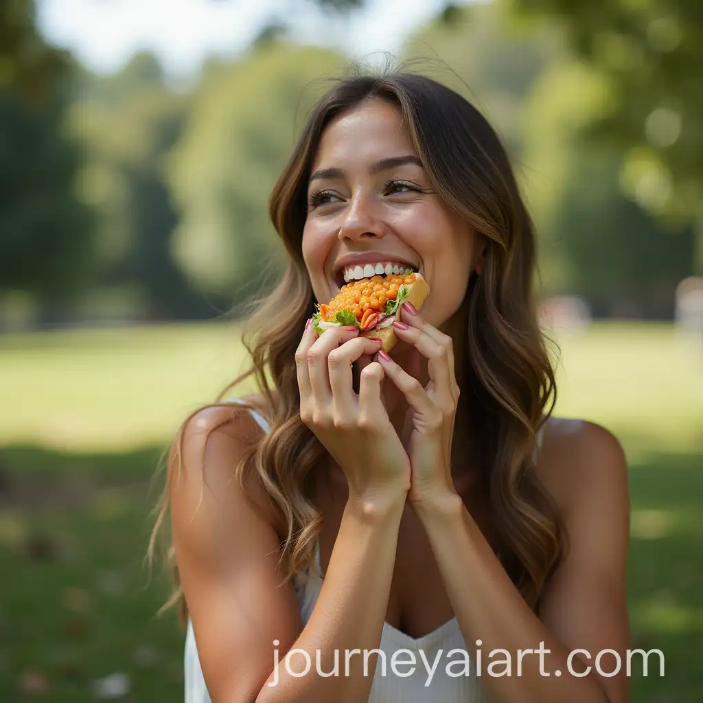 Person-EnjoyingAI-Image-Prompt-Expansion-a-Sandwich-in-a-Park-Setting