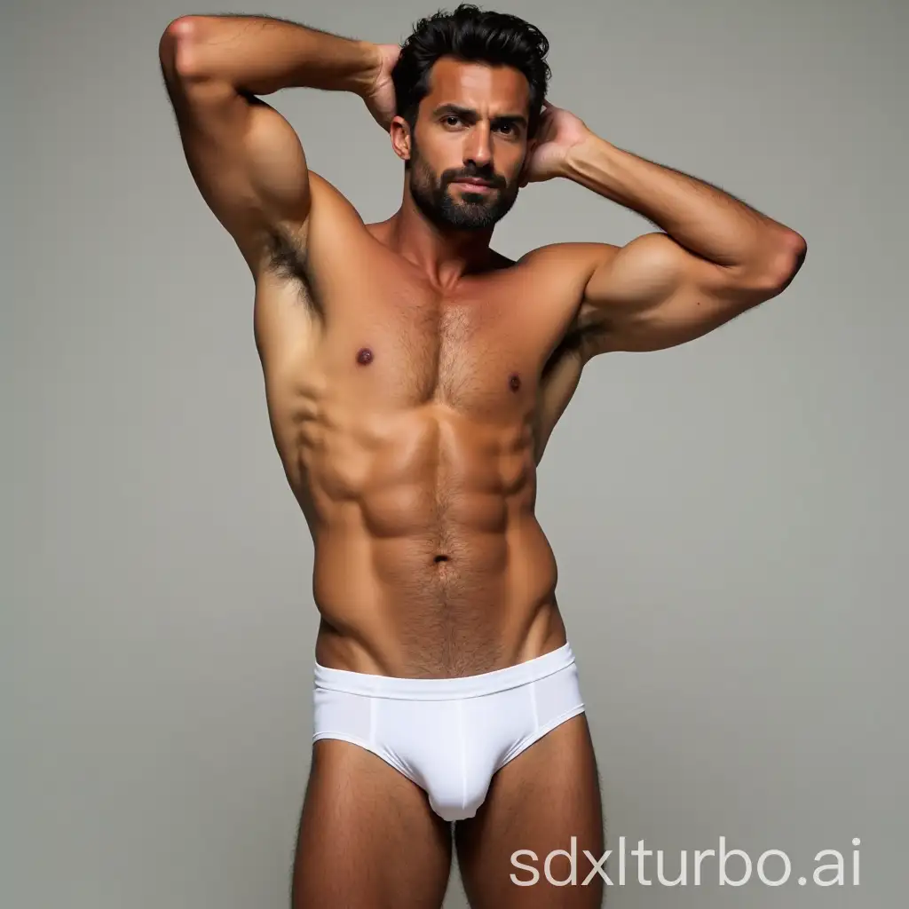 Man-in-White-Underwear-with-Bulging-Boxers