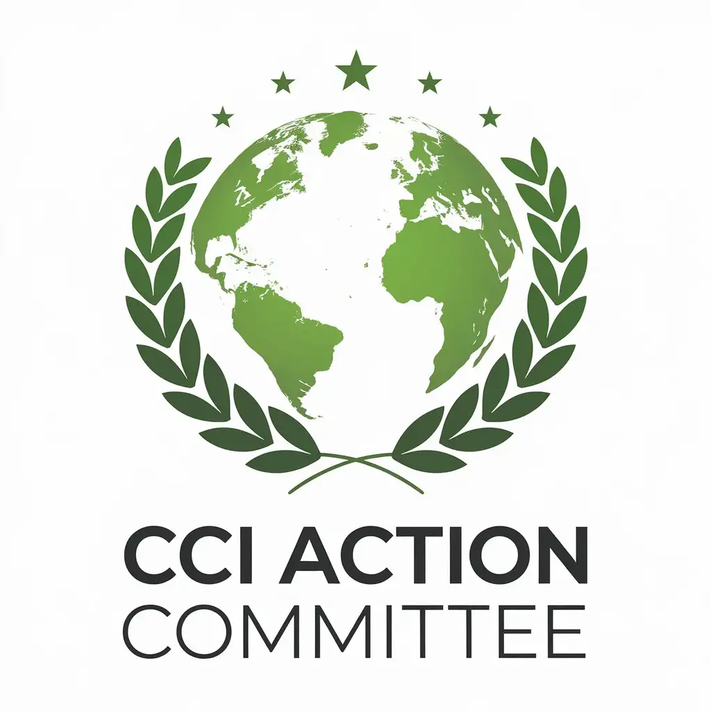 LOGO Design for CCI Action Committee Green LowCarbon Earth with Clear Background