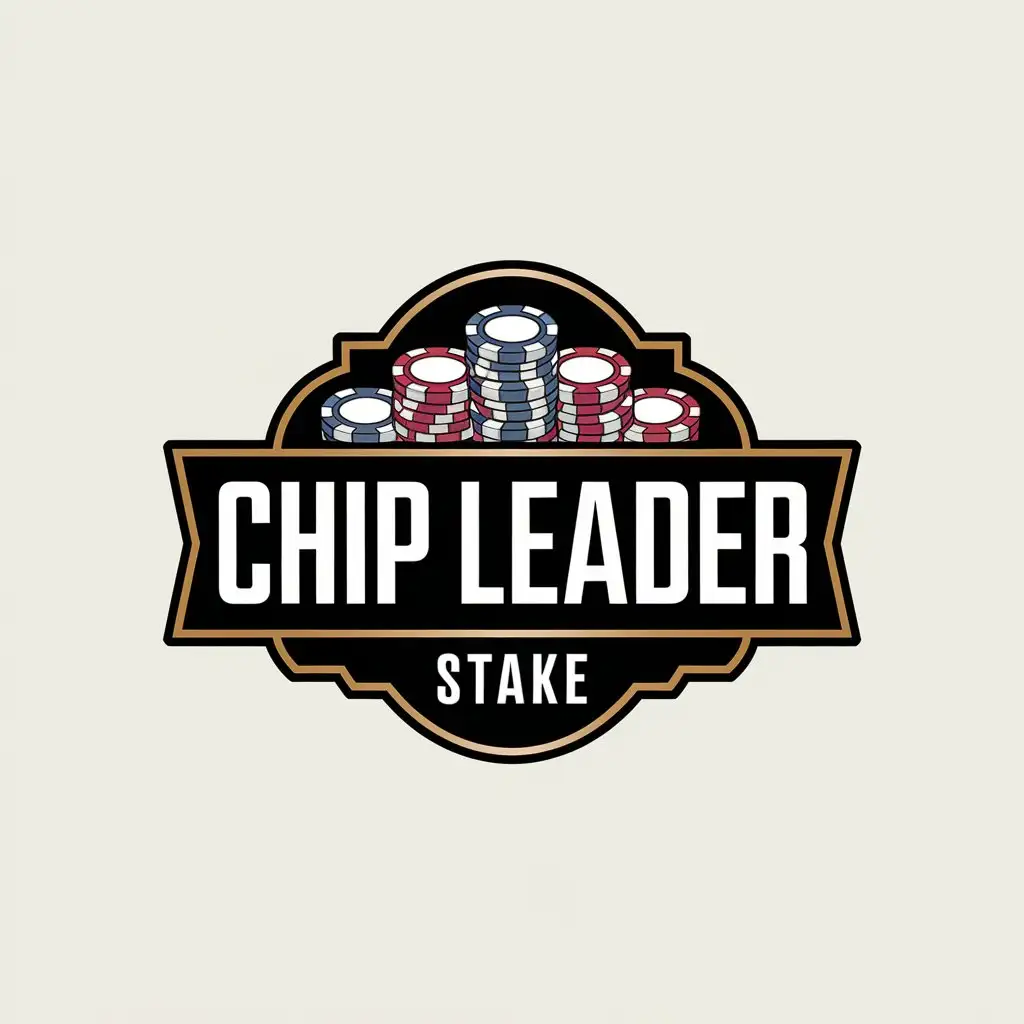 LOGO Design for Chip Leader Stake Vector Design Featuring Poker Chips on a Clear Background