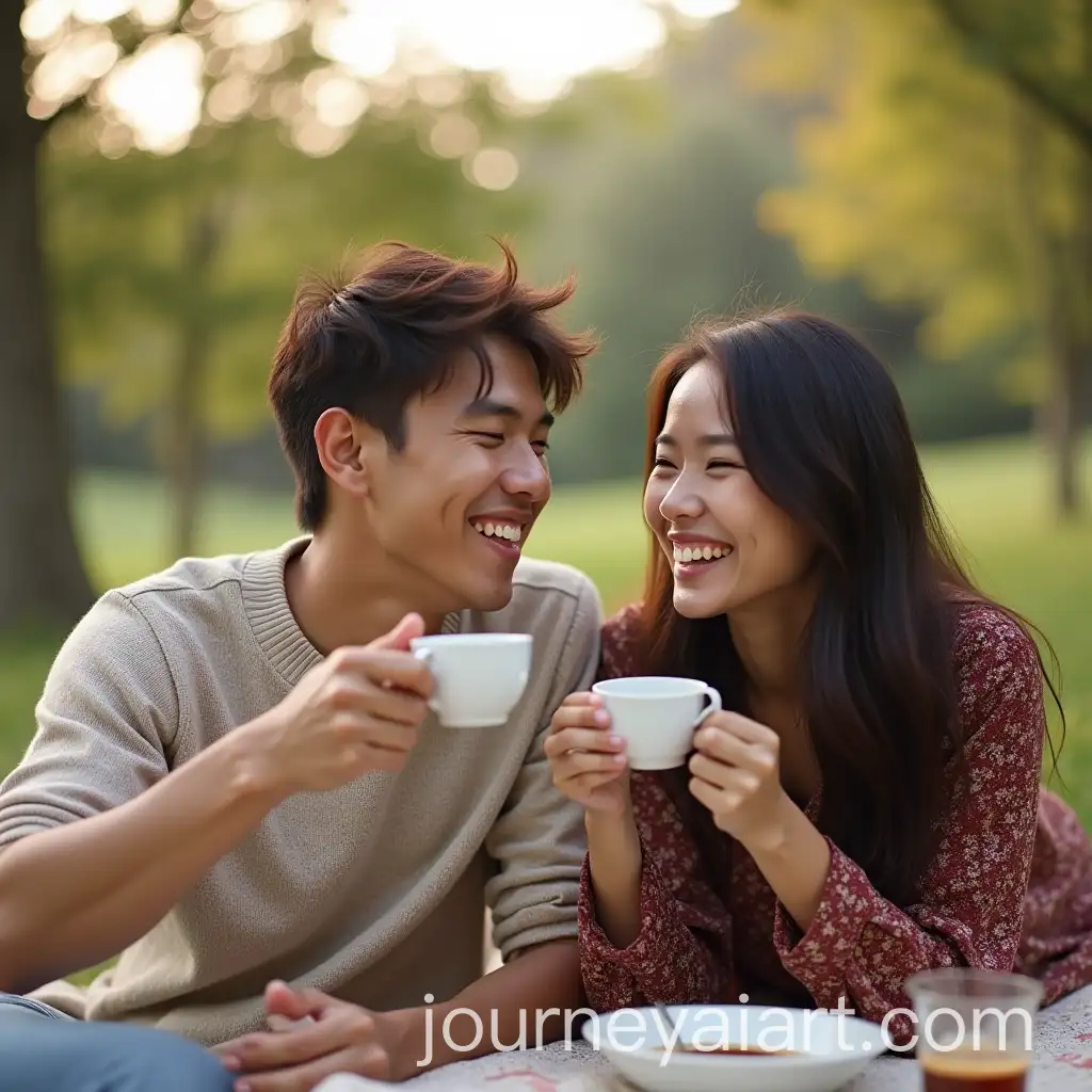Happy-Asian-Couple-Enjoying-Hand-Brewed-Coffee-During-a-Picnic