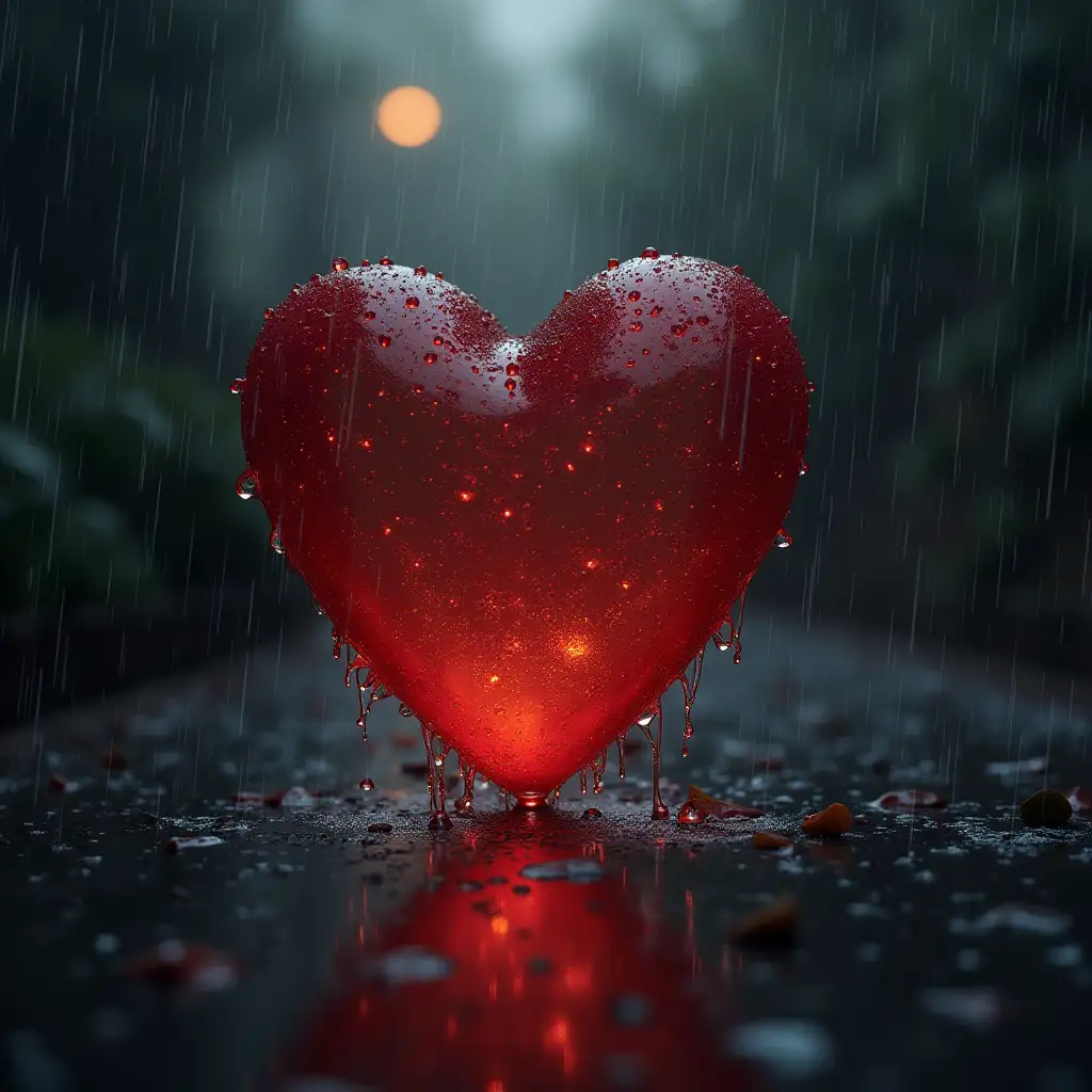 Heart broken under the rain