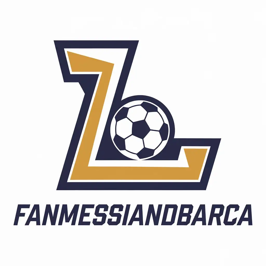 a vector logo design,with the text "FanMessiandBarca", main symbol:lev,Moderate,be used in Sports Fitness industry,clear background