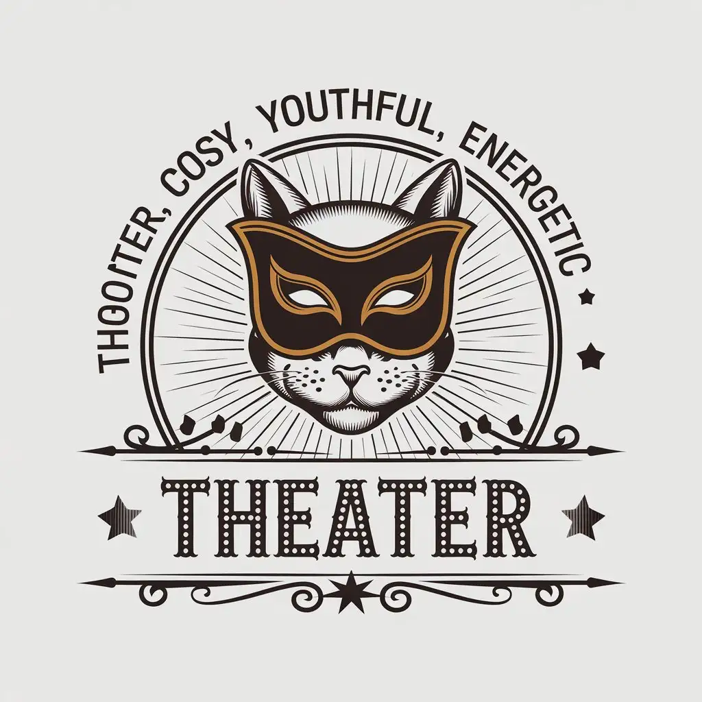 LOGO Design for Theater Youthful and Energetic Cat Symbol on Clear Background