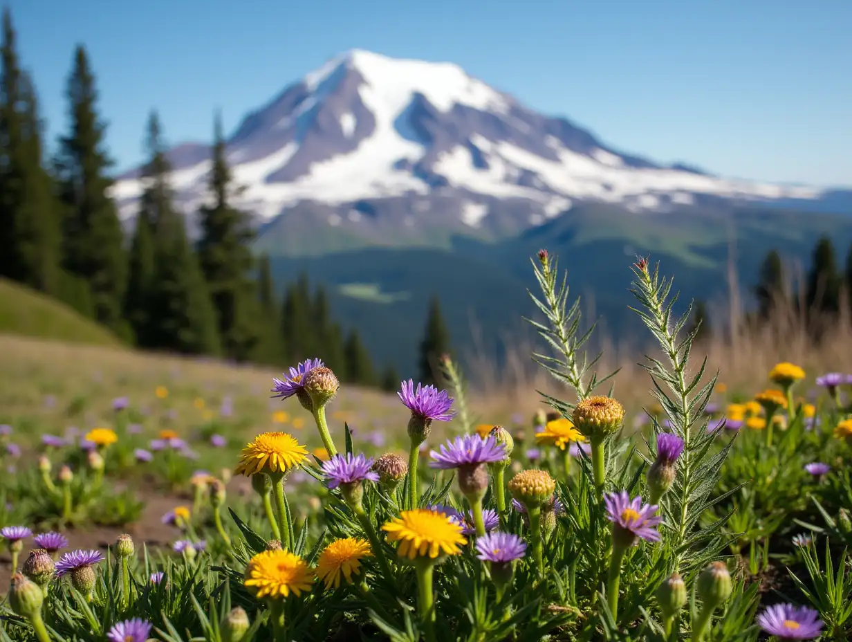 Stunning-Wildflowers-Blooming-at-the-Foot-of-Majestic-Mount-Rainier