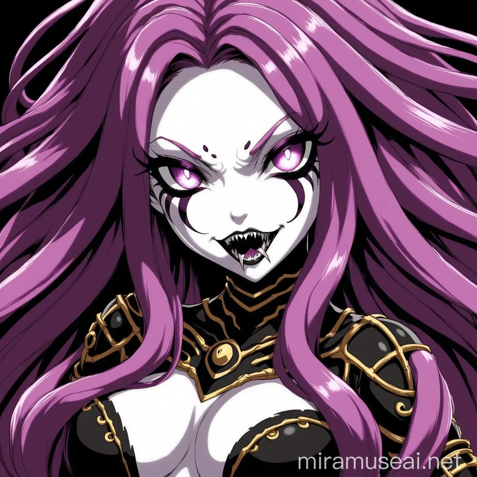 Fantasy Medusa Pirate with White Reptilian Skin and Black Mamba Hair