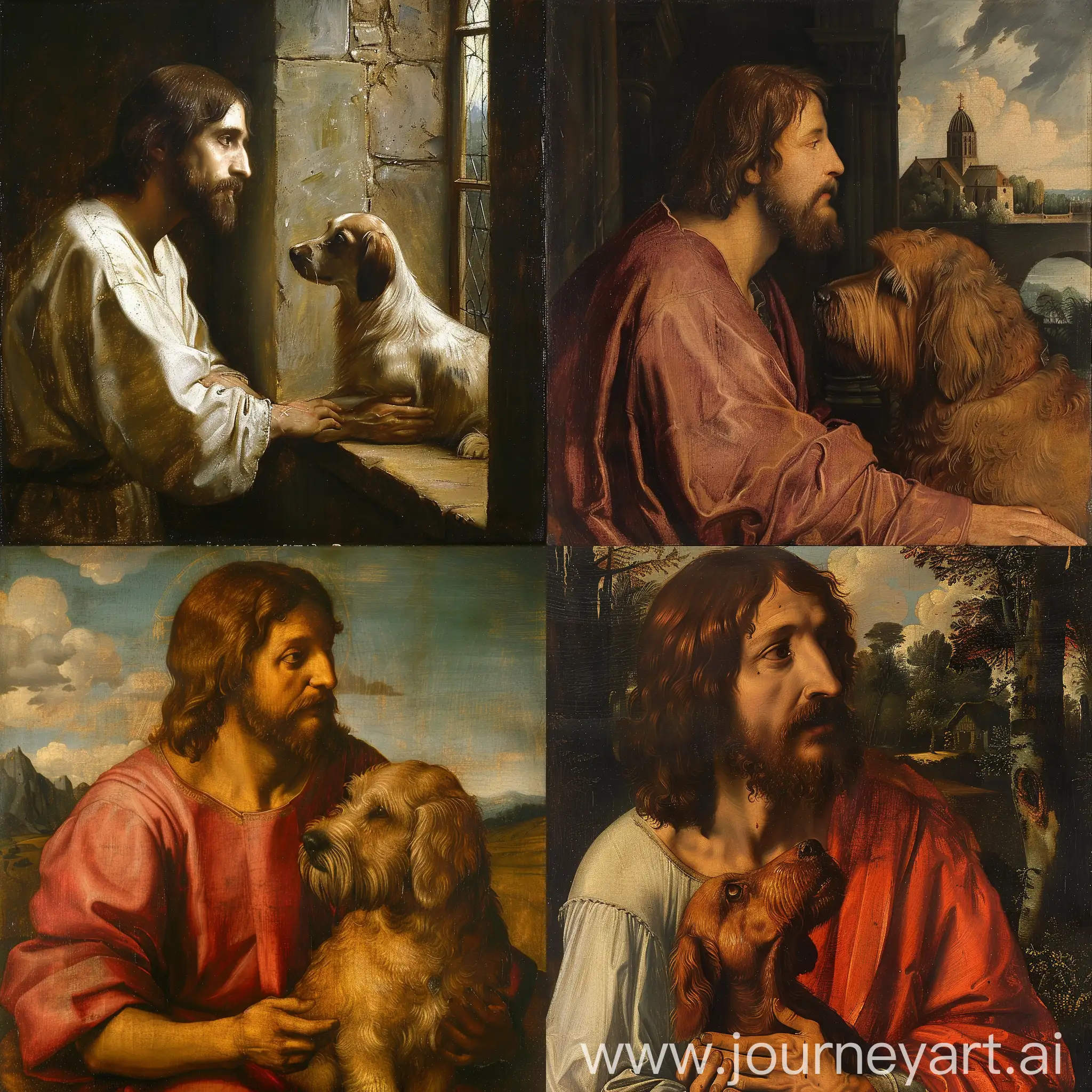 Renaissance-Painting-of-Jesus-with-a-Dog