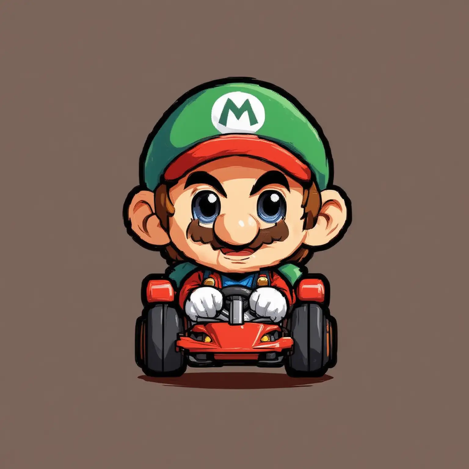 flat vector, chibi mario kart