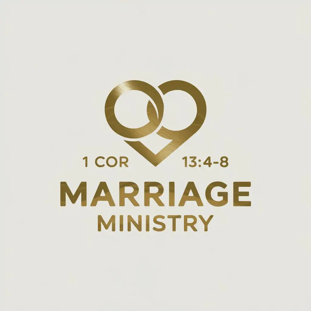 LOGO Design for Marriage Ministry Heart Symbol with Gold White Faith and Unity Theme