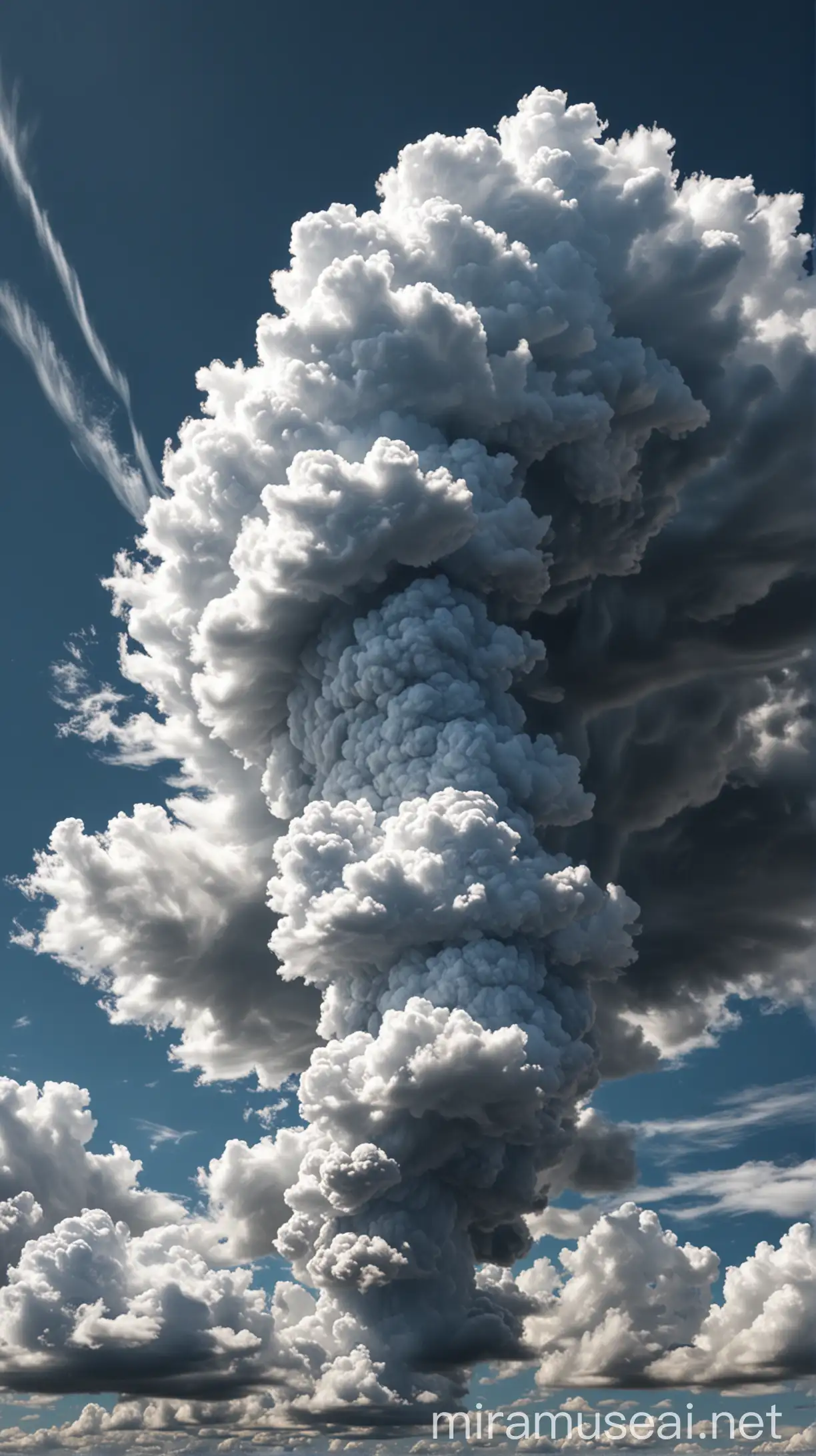 Hyper Realistic Long Tubular Cloud in the Sky