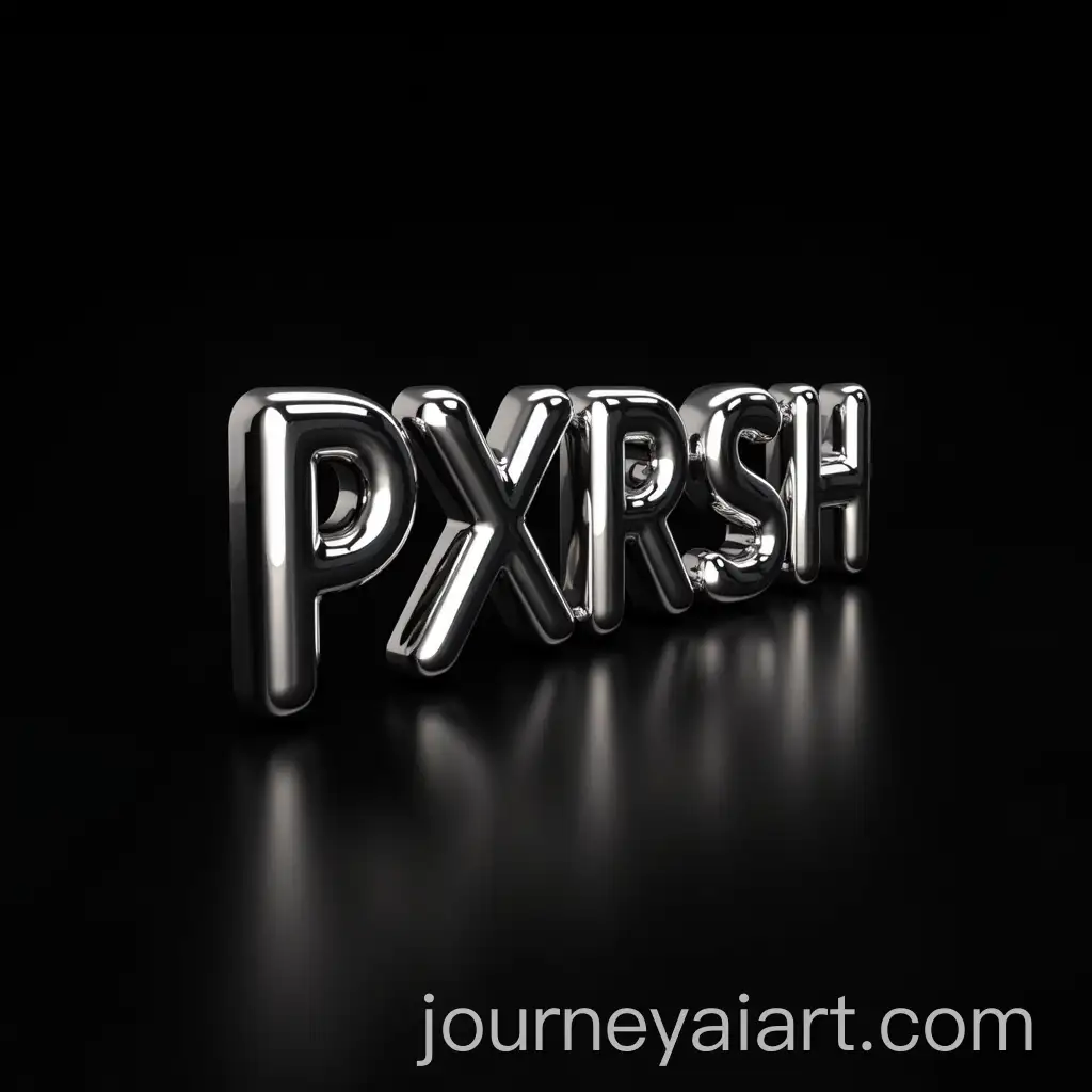 Shiny-Silver-3D-Logo-PXRSH-in-Chrome-Hearts-Style
