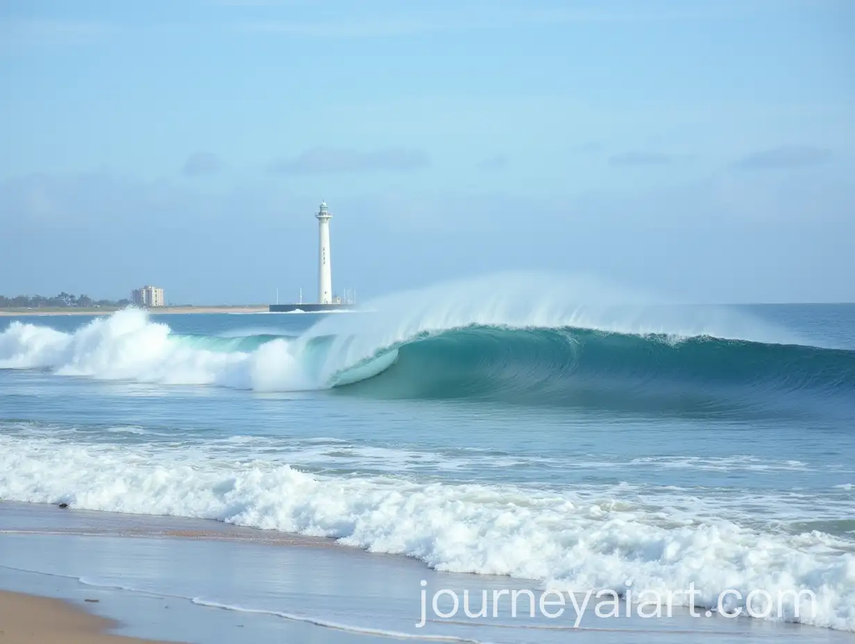 Tsunami-Wave-Crashing-Near-Chipiona-Beach-with-Lighthouse-in-View