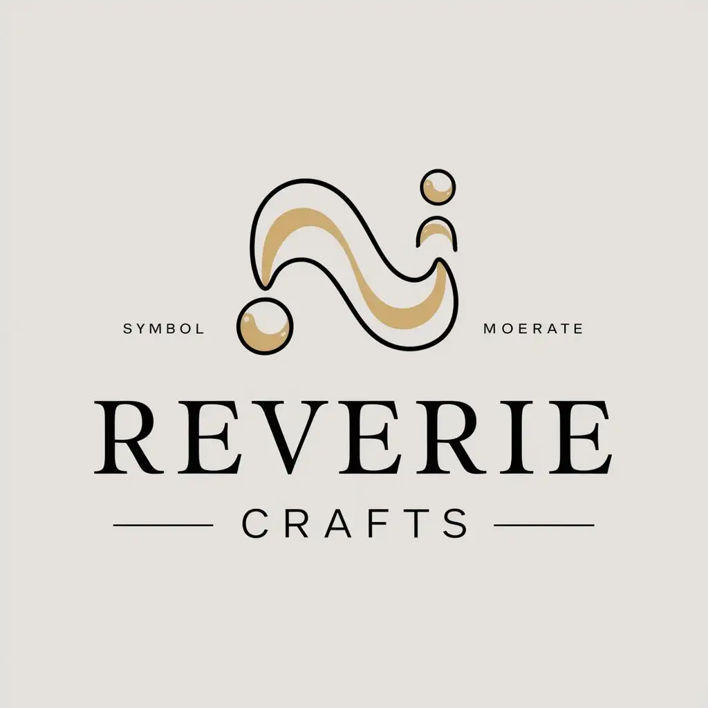 LOGO Design for Reverie Crafts Liquid Flowing Design on Clear Background