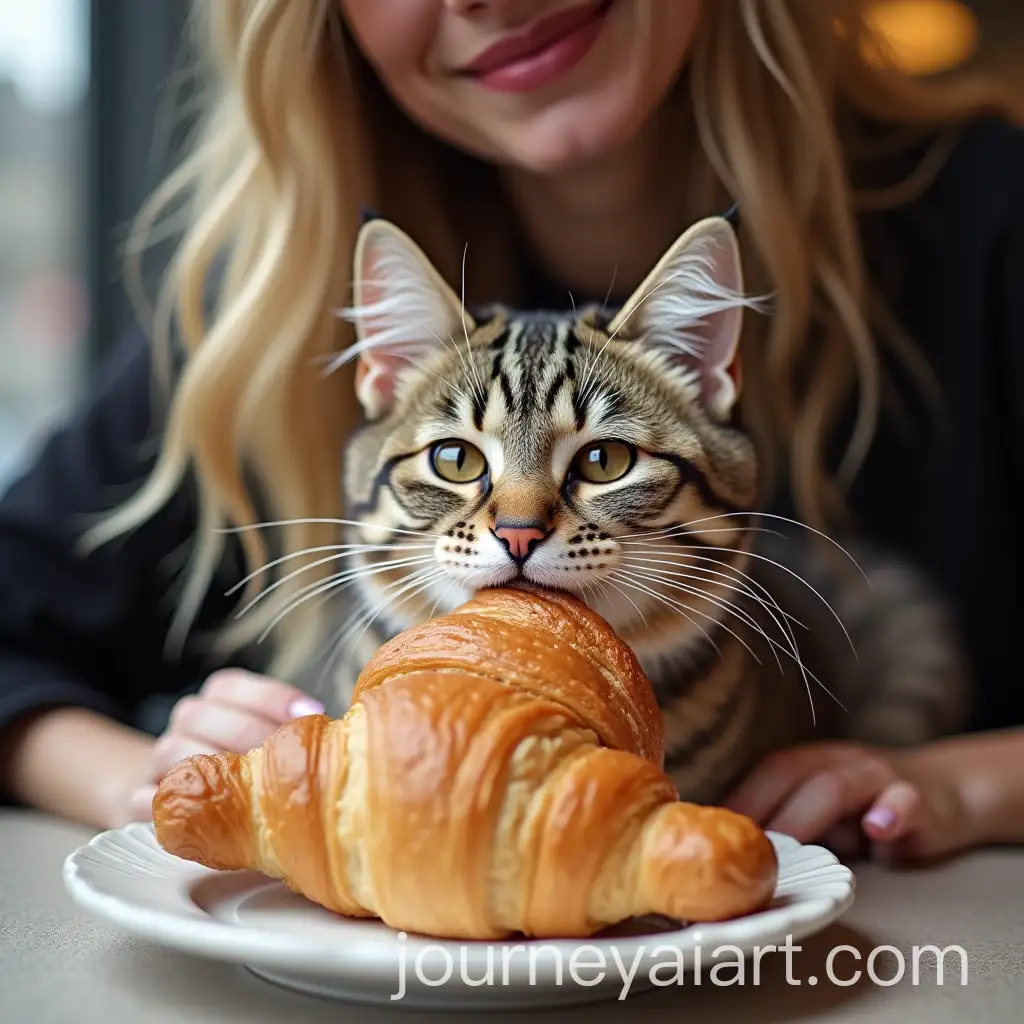 Chat-Eating-Croissant-in-Paris