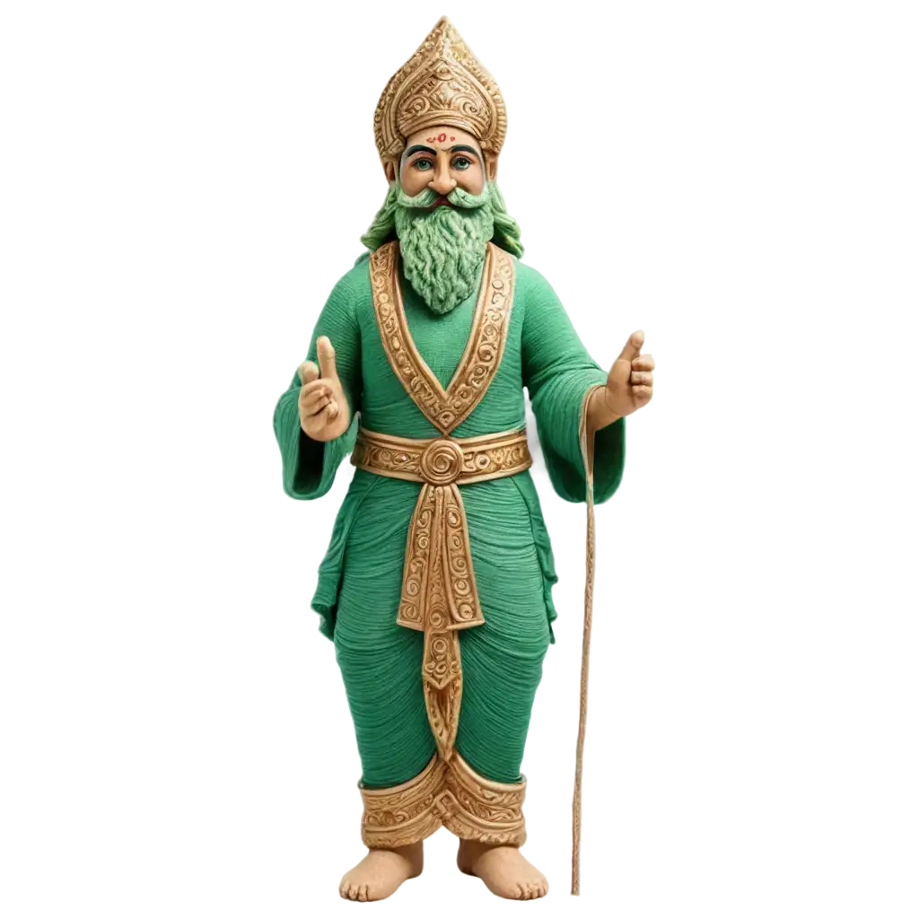 Whimsical-Green-Yarn-Hindu-God-Vishwakarma-PNG-Image-The-Wise-Know-the-Right-Styles