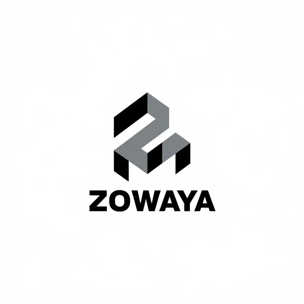 a vector logo design,with the text "zowaya", main symbol:geometric shapes,Moderate,be used in Construction industry,clear background