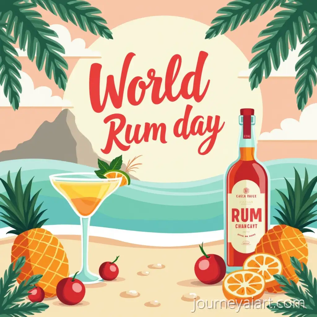 Tropical-World-Rum-Day-Poster-with-Pastel-Colors-and-Vintage-Elements