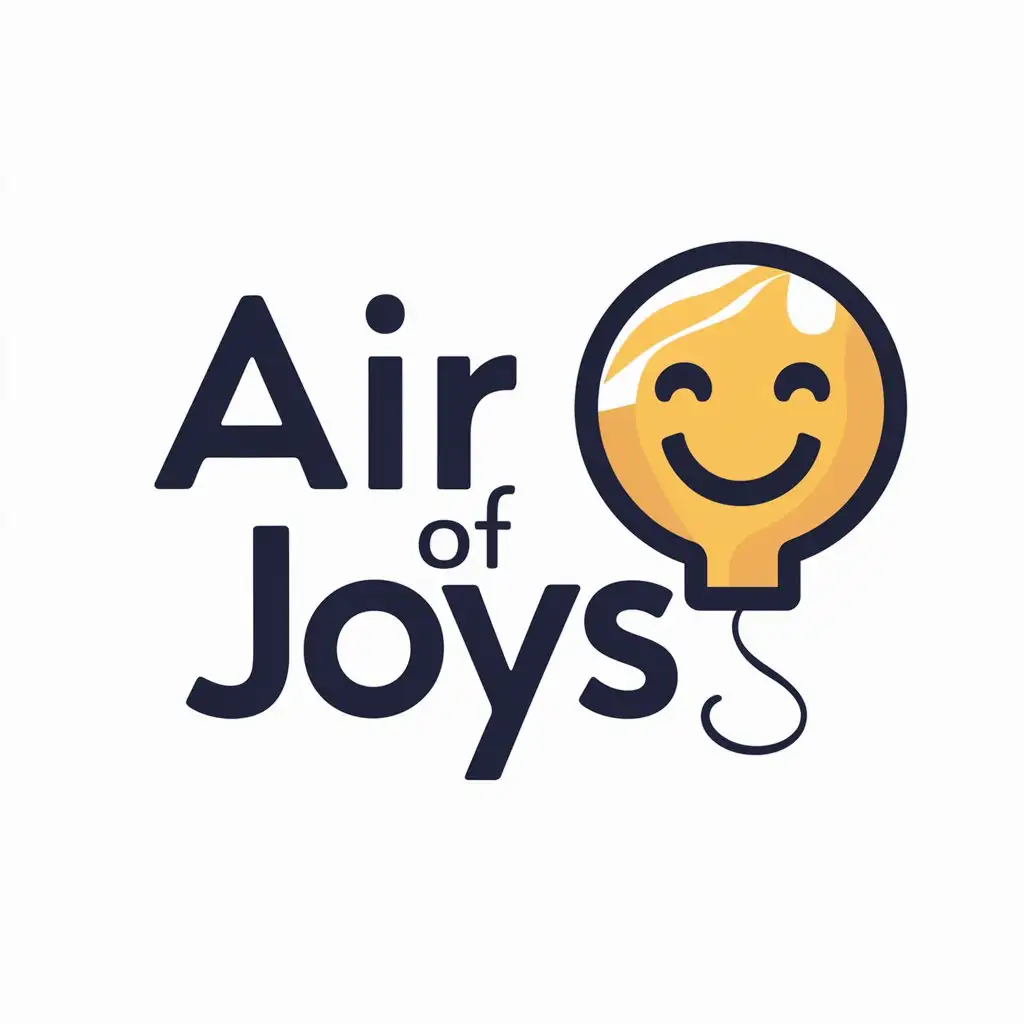 a logo design,with the text "Air of joys", main symbol:Helium baloon,Moderate,be used in Events industry,clear background