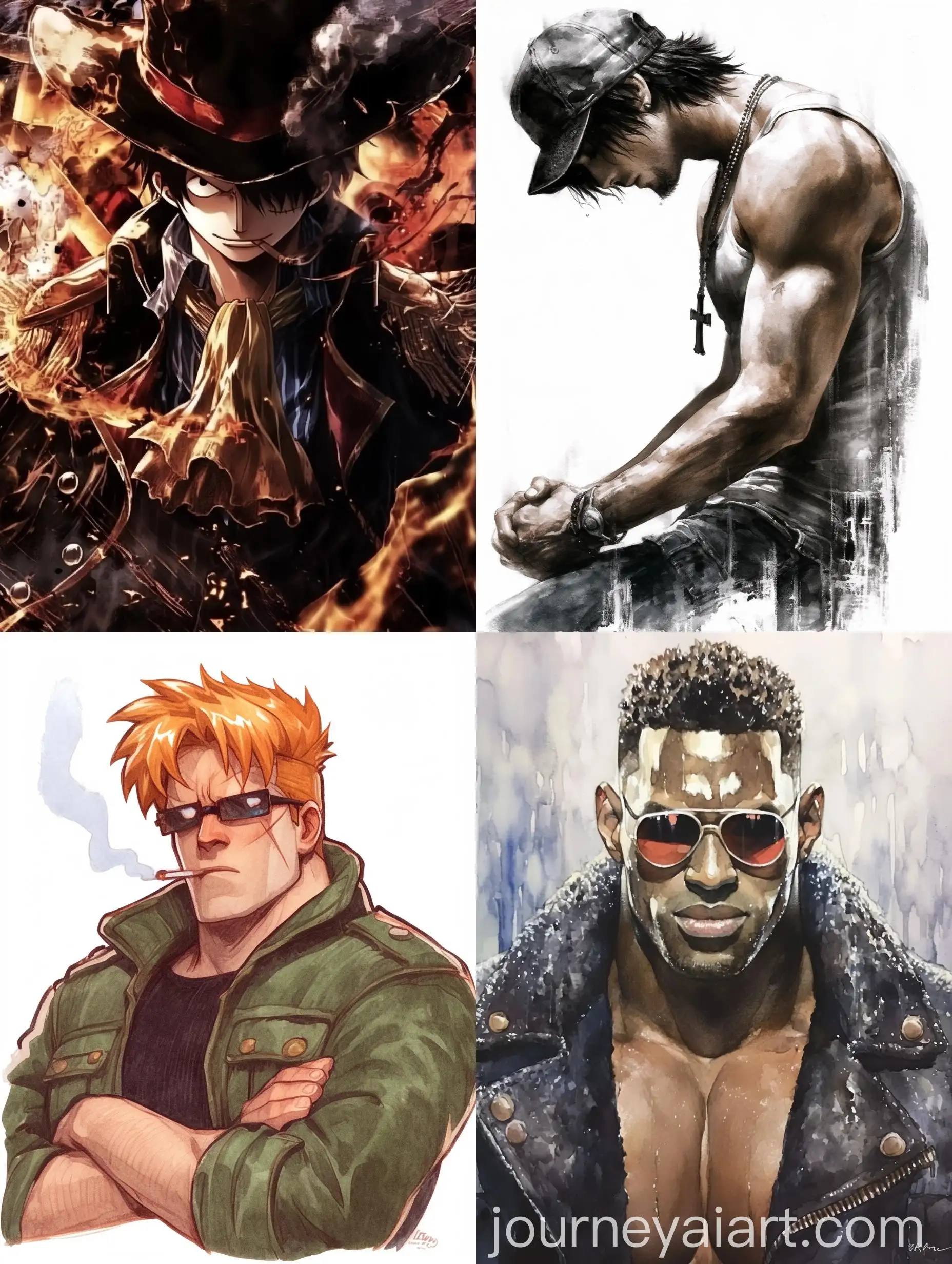 Marine-Character-from-Watercolor-Painted-Manga-One-Piece-Style