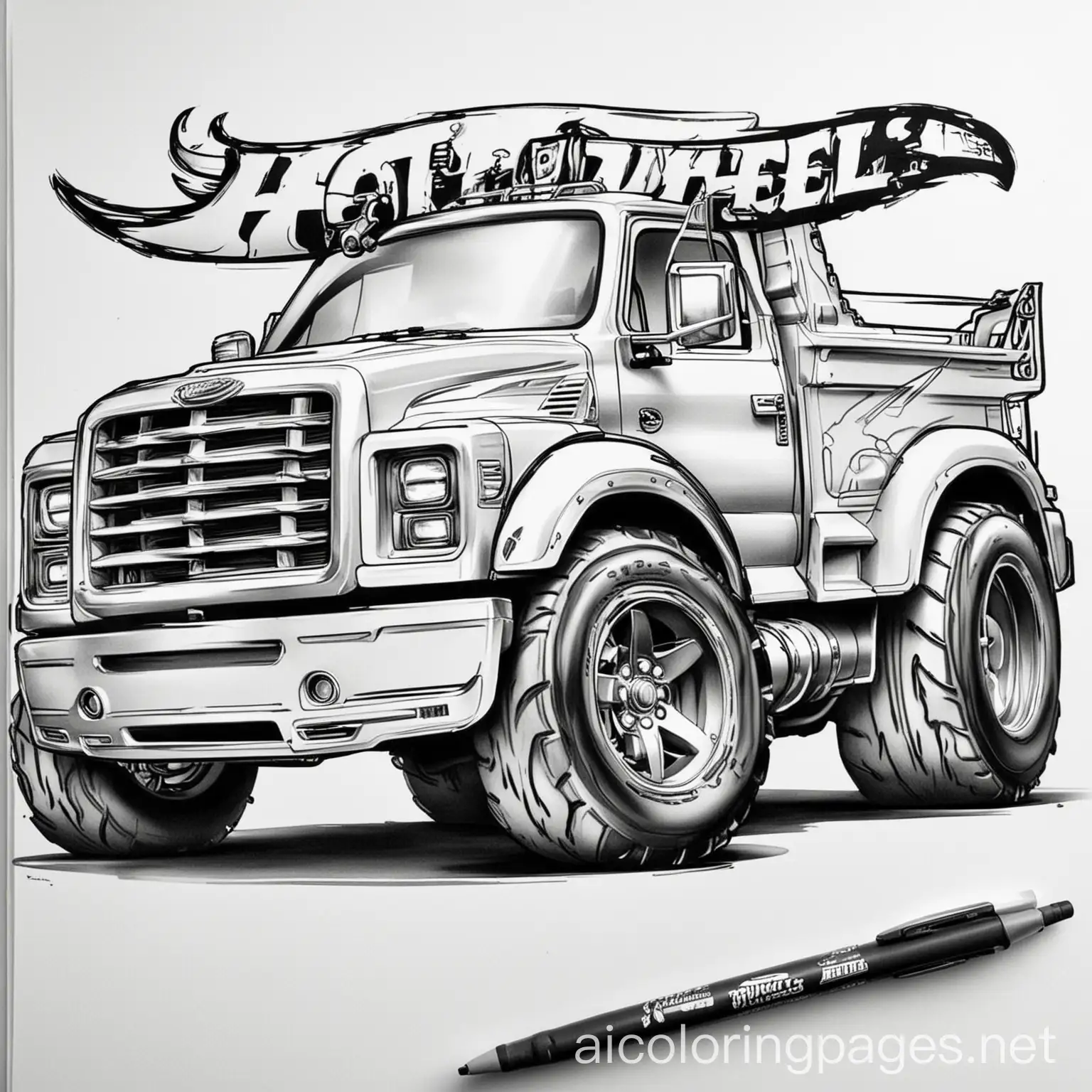 KidFriendly-Hot-Wheels-Truck-Coloring-Page