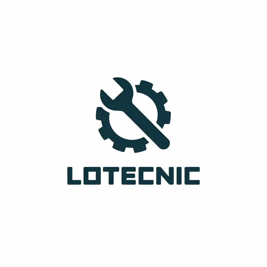 a vector logo design,with the text "Lotecnic", main symbol:A wrench,Moderate,clear background